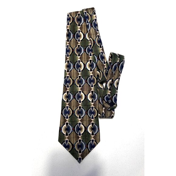 MARTIN WONG Men's Tie Multicolor Abstract 100% Silk Made in USA - Picture 1 of 4